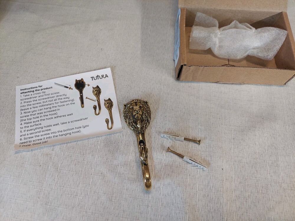 Hook lion, coat hook lion head, brass clothes hook, Wall Bag Hook Bathroom Towel